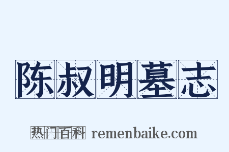 陈叔明墓志是什么意思的图片